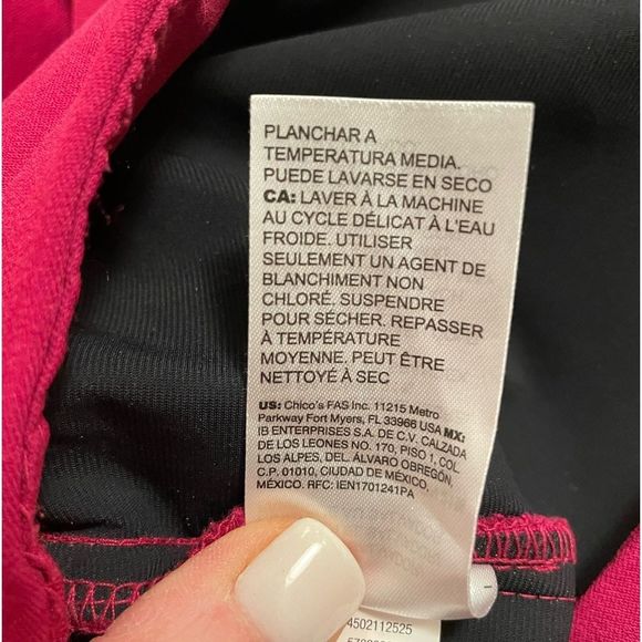 Chico's Ankle Pants Bridgette Slim Orchid Flower Size 14 - Picture 7 of 10